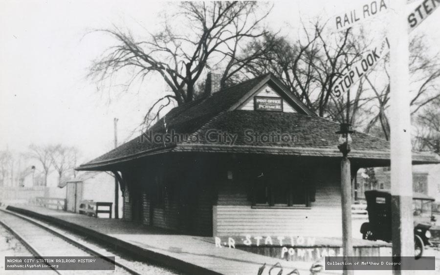 Postcard: Railroad Station, Pontiac, Rhode Island